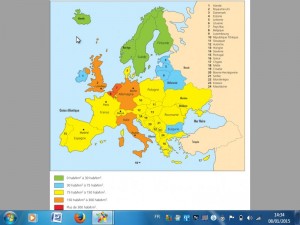 les densités de population en Europe