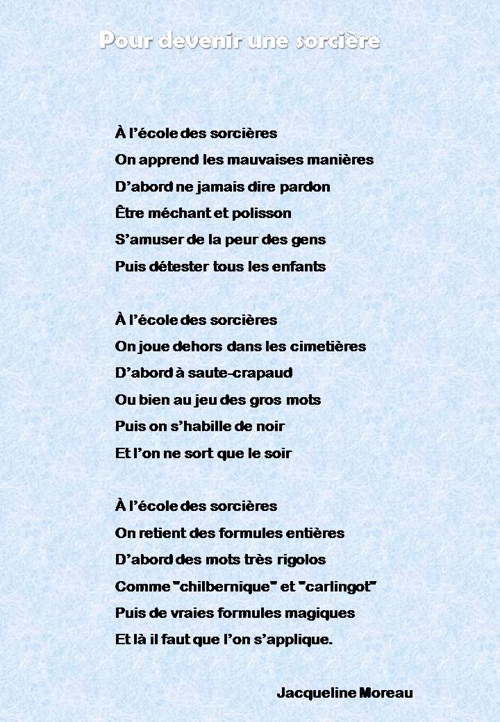Poésie Pour Devenir Une Sorcière De Jacqueline Moreau